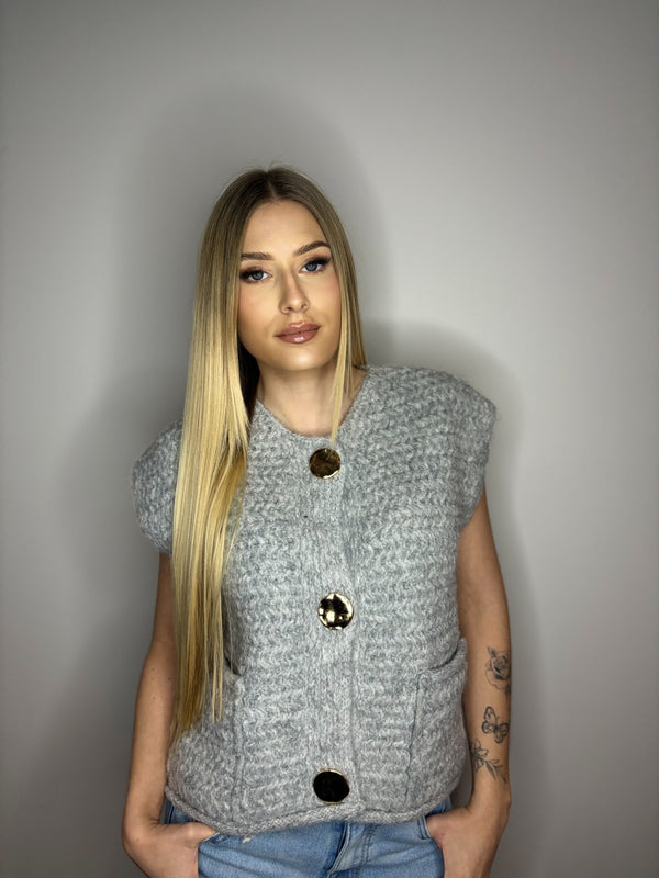Veste en maille sans manche
